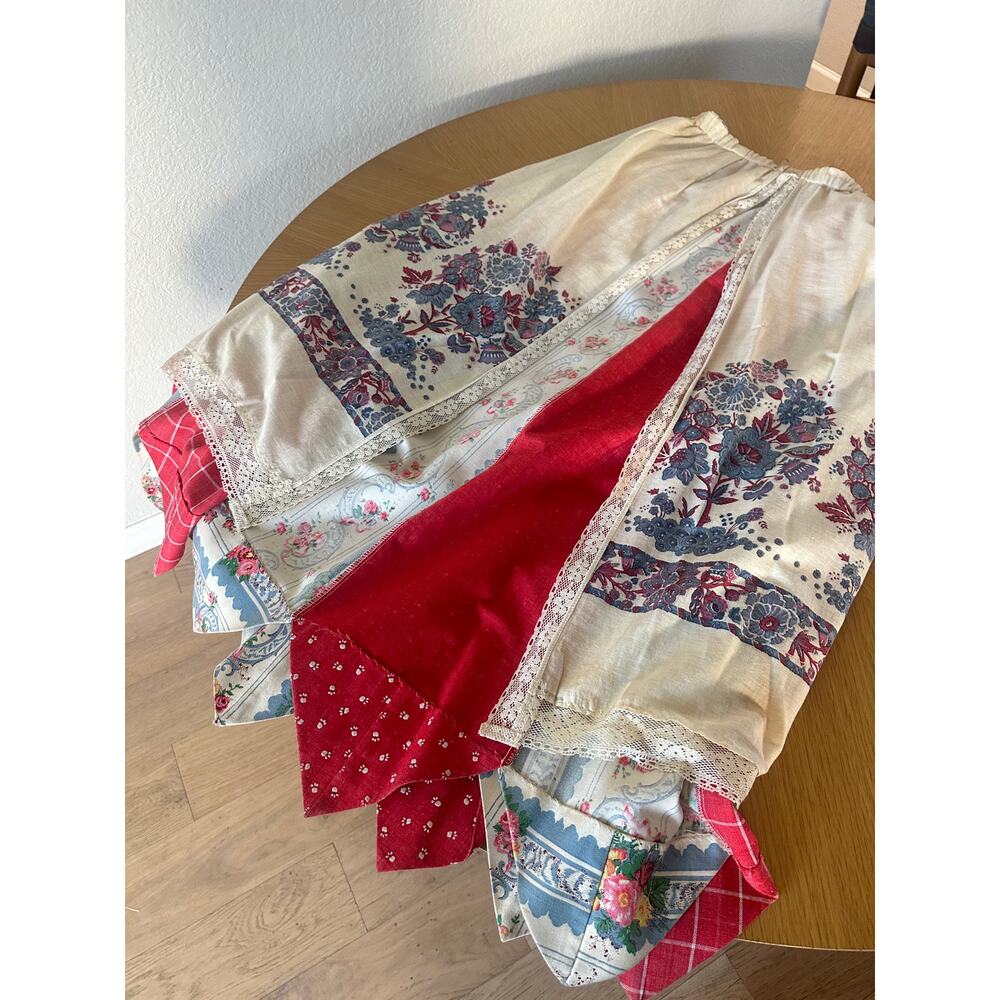 OOAK Handmade Prairie Patchwork Maxi Skirt Folk Art Cottagecore Heirloom - Picture 5 of 12